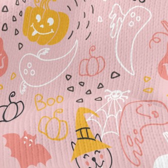Halloween Pumpkin Cat Ghost Stretch Jersey