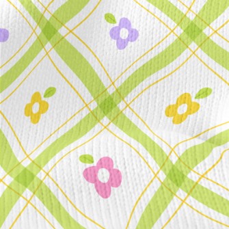 Staggered Lattice Flowers Stretch Jersey
