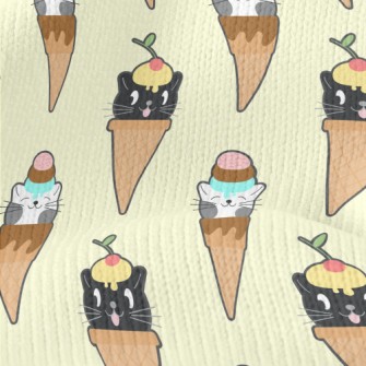 Cat Shaped Ice Cream Stretch Jersey