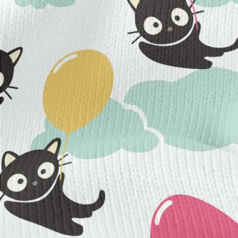 Flying Balloon Black Cat Stretch Jersey