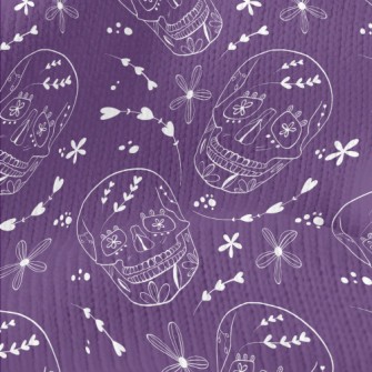 Flower Painted Skull Stretch Jersey