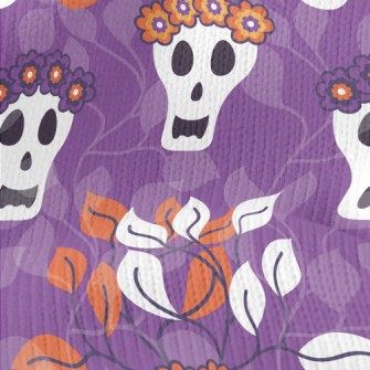Flowers And Grass Skull Stretch Jersey