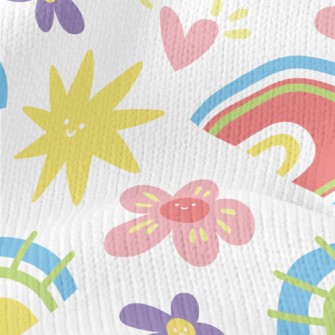 Cartoon Flowers And Stars Stretch Jersey
