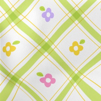 Staggered Lattice Flowers Lightweight Cotton Poplin