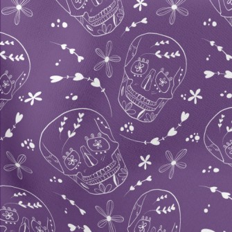 Flower Painted Skull Lightweight Cotton Poplin