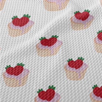 Strawberry Cupcake Birdseye Piqué