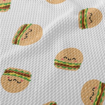 Cute Smiley Burger Birdseye Piqué