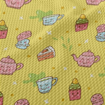 Cute Colorful Afternoon Tea Birdseye Piqué