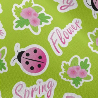 Ladybug And Flowers Chiffon
