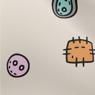 Colorful Buttons And Patches Chiffon