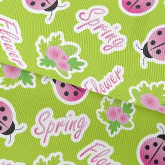 Ladybug And Flowers Waterproof Oxford