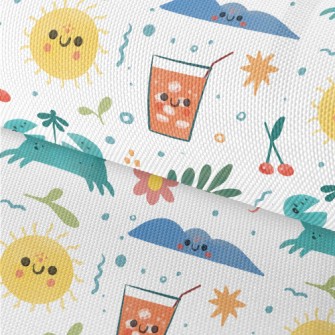 Hand Drawn Summer Beach Waterproof Oxford