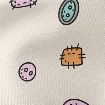 Colorful Buttons And Patches Waterproof Canvas