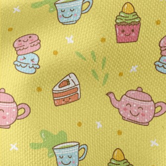 Cute Colorful Afternoon Tea Waterproof Canvas