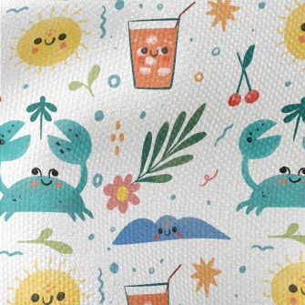 Hand Drawn Summer Beach Waterproof Canvas