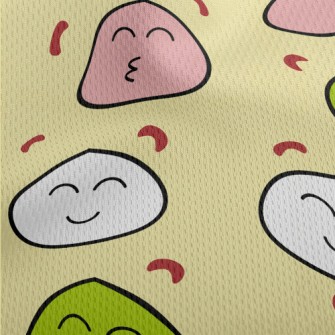 Cute Three-color Mochi Athletic Mesh Flat Back