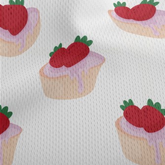Strawberry Cupcake Athletic Mesh Flat Back