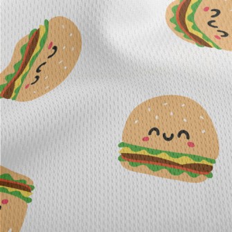 Cute Smiley Burger Athletic Mesh Flat Back
