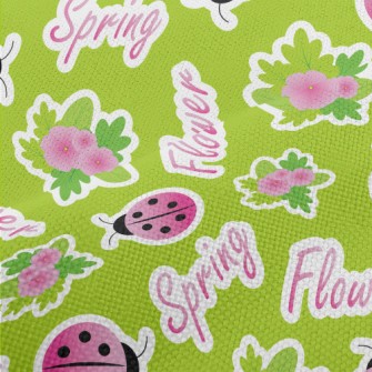 Ladybug And Flowers Performance Linen