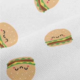 Cute Smiley Burger Performance Linen