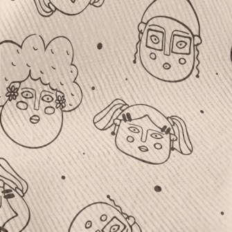 Funny Hand-painted Faces Standard Corduroy