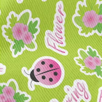 Ladybug And Flowers Standard Corduroy