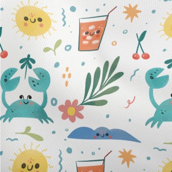 Hand Drawn Summer Beach Dobby