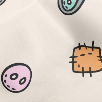 Colorful Buttons And Patches Micro Fleece
