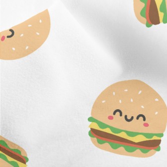 Cute Smiley Burger Micro Fleece