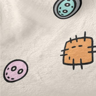 Colorful Buttons And Patches Minky
