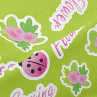 Ladybug And Flowers Piqué