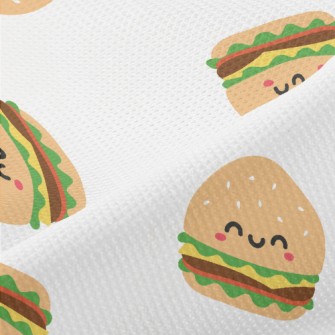 Cute Smiley Burger Piqué