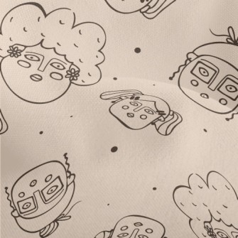 Funny Hand-painted Faces Lightweight Performance Linen