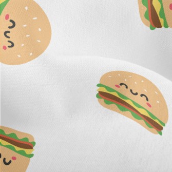 Cute Smiley Burger Lightweight Performance Linen