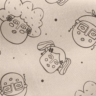 Funny Hand-painted Faces Jersey Backed Fleece