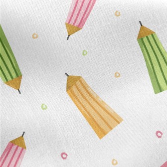 Cute Colored Pencils Jersey Backed Fleece