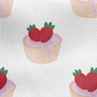 Strawberry Cupcake Jersey Backed Fleece