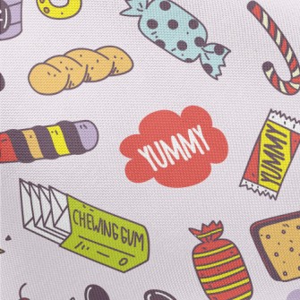 Cute Hand-painted Snacks Pongee