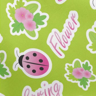 Ladybug And Flowers Pongee