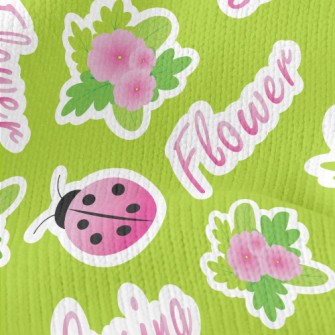 Ladybug And Flowers Stretch Jersey