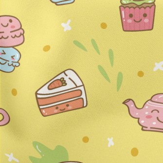 Cute Colorful Afternoon Tea Lightweight Cotton Poplin