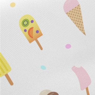 Colorful Summer Ice Cream Midweight Cotton Poplin