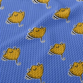 Hand Drawn Happy Stingray Birdseye Piqué