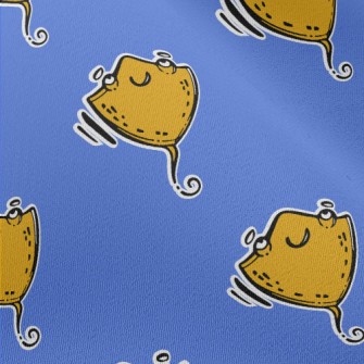 Hand Drawn Happy Stingray Chiffon