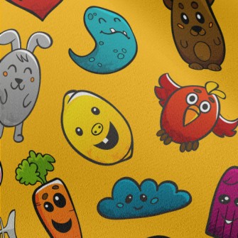 Cartoon Monster Doodle Chiffon