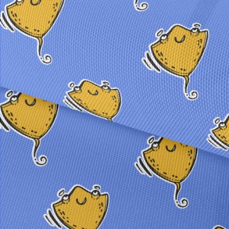 Hand Drawn Happy Stingray Waterproof Oxford