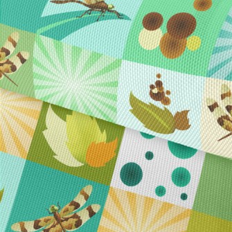 Dragonfly And Plants Waterproof Oxford