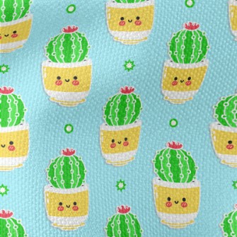 Cute Smiling Cactus Waterproof Canvas