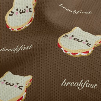 Cat Shaped Toast Athletic Mesh Flat Back