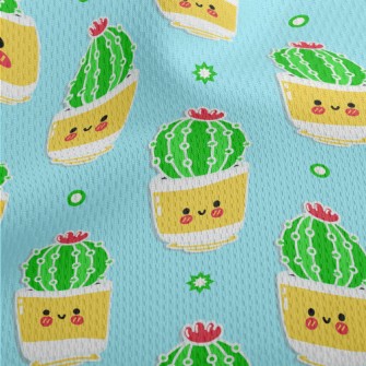 Cute Smiling Cactus Athletic Mesh Flat Back